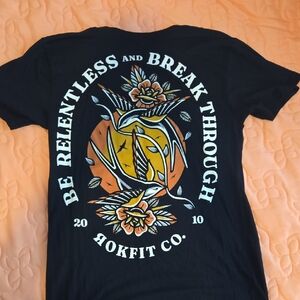 RokFit Black With Sparrows T-shirt Unisex Small